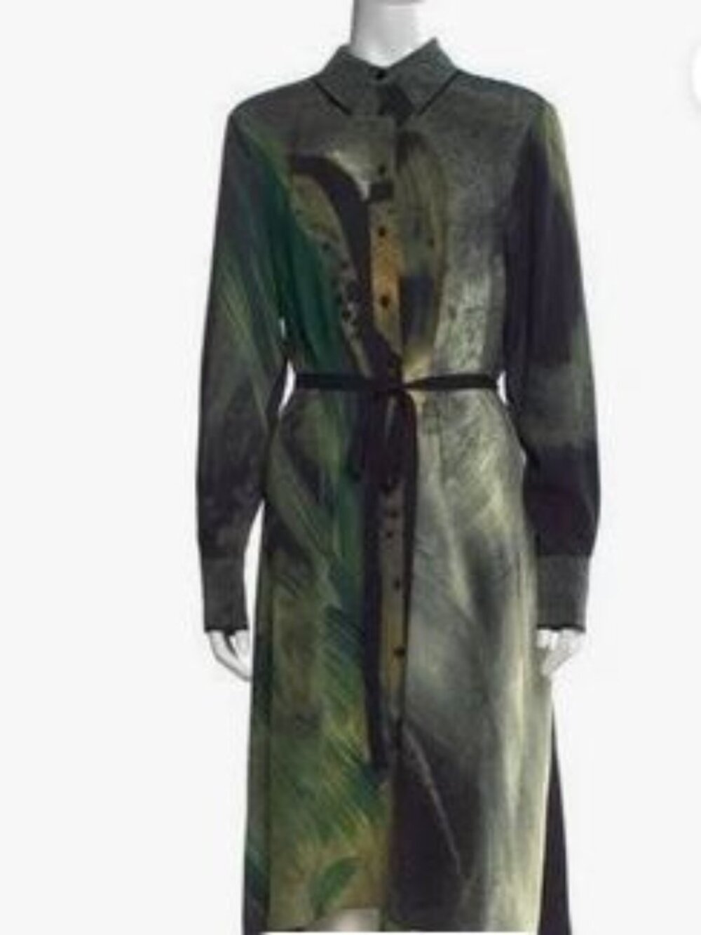 Jason Wu - Brushstroke Print Oversize Long Sleeve Shirtdress M- MSRP $1,295